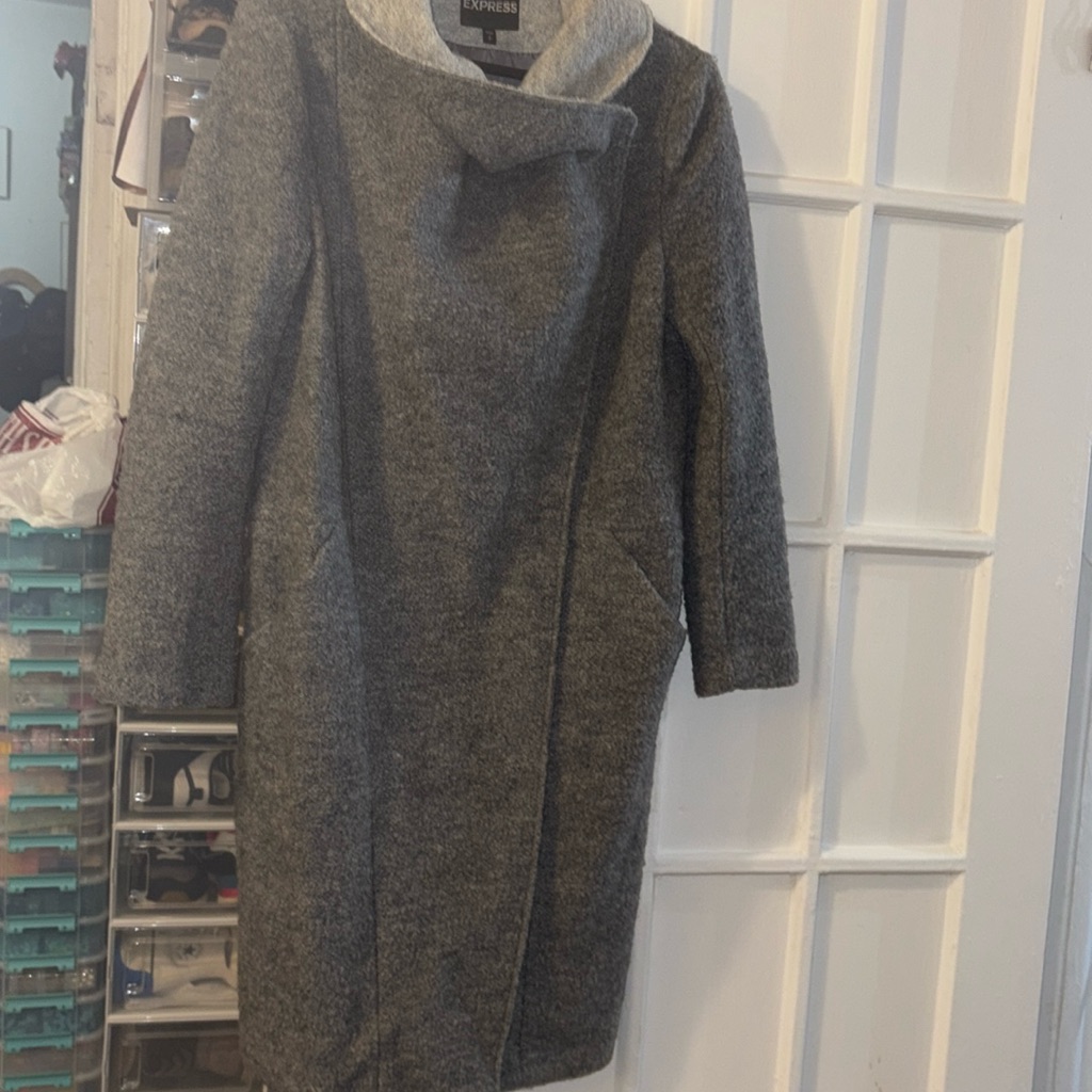Gray Button Snap Coat